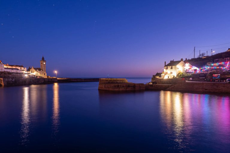 Porthleven Harbour at Night